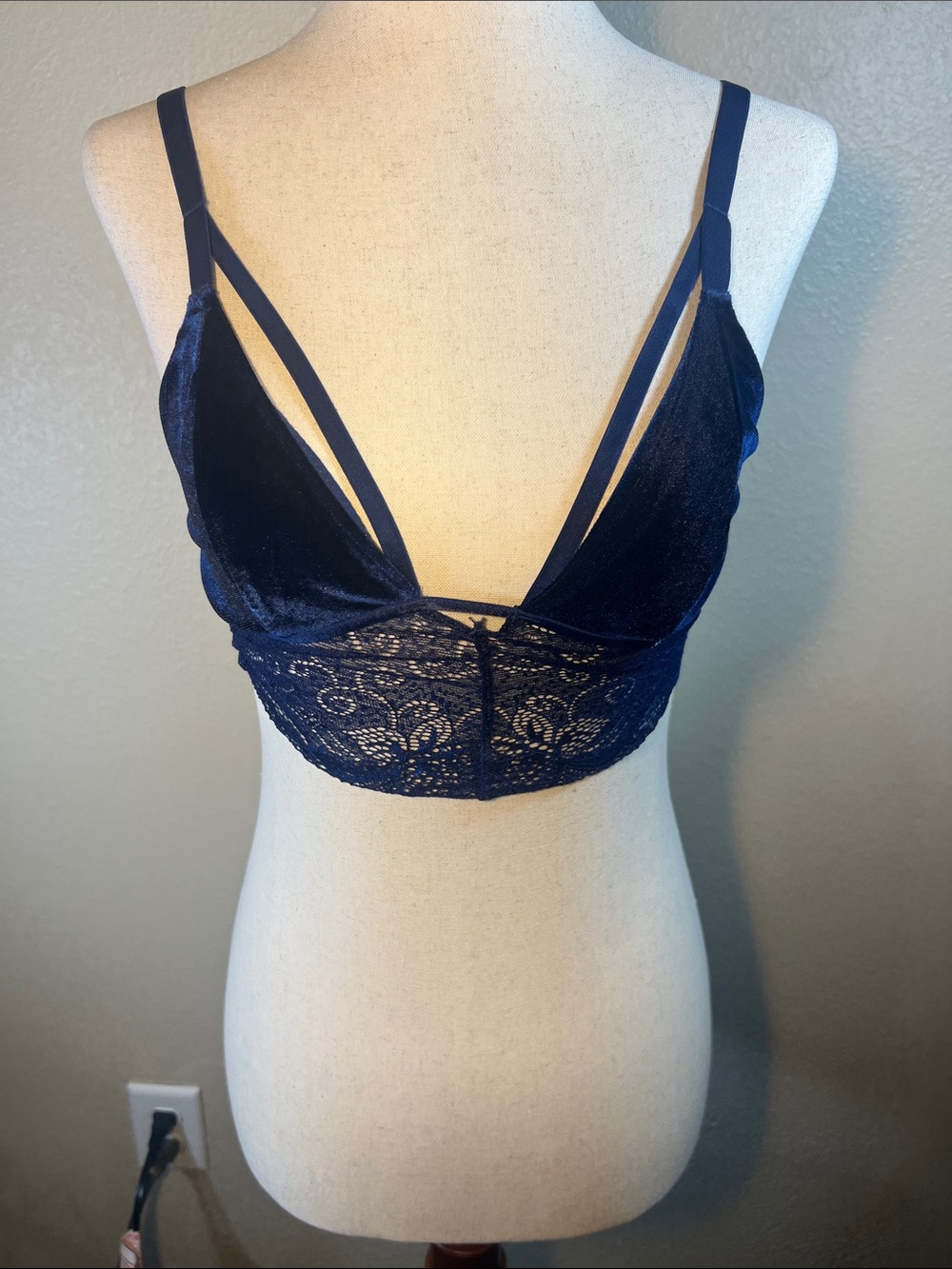 Velvet Navy Lace Bralette - Velvet